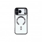Husa Premium Siliconica Magnetica iPhone 17/18 Pro MagPlating DeLux Clear Black Huse protectie