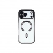 Husa Premium Siliconica Magnetica iPhone 17/18 Pro MagPlating DeLux Clear Black Huse protectie