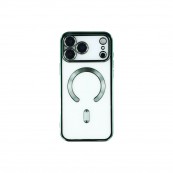 Husa Premium Siliconica Magnetica iPhone 17/18 Pro MagPlating DeLux Clear Gold Green Huse protectie