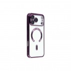 Husa Premium Siliconica Magnetica iPhone 17/18 Pro MagPlating DeLux Clear Purple Huse protectie