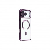 Husa Premium Siliconica Magnetica iPhone 17/18 Pro MagPlating DeLux Clear Purple Huse protectie